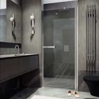 Душевая дверь MaybahGlass MGD-461-5 90см хром матовый/графит